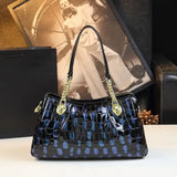 Crocodile Pattern Leather Handbag