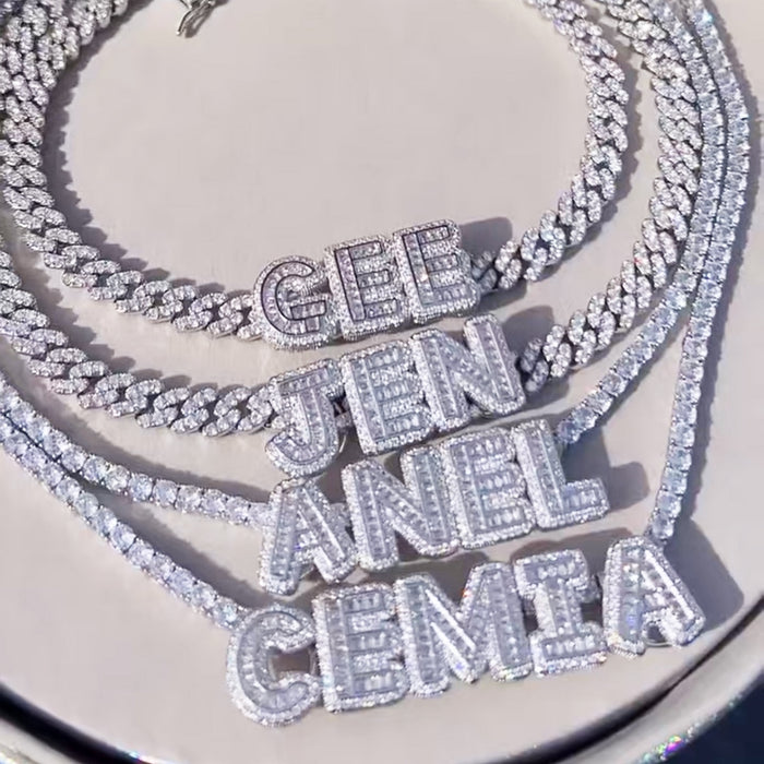Cubic Zirconia Custom Name Necklace