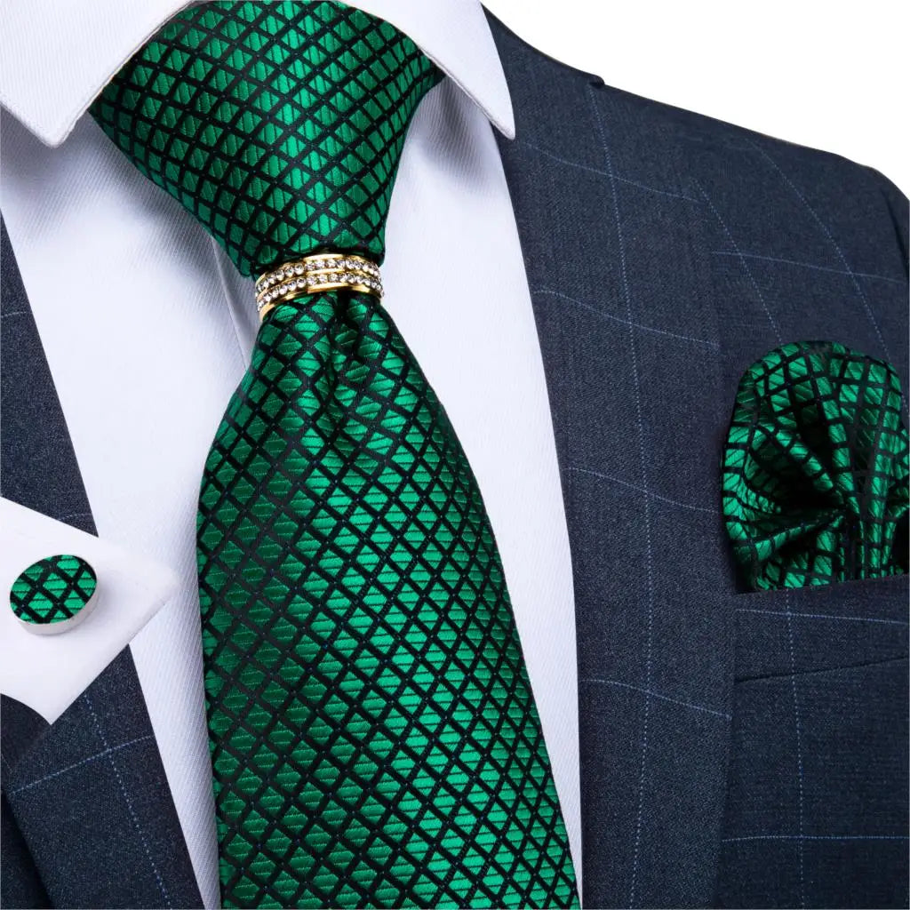 Blue Gold Paisley Tie Set