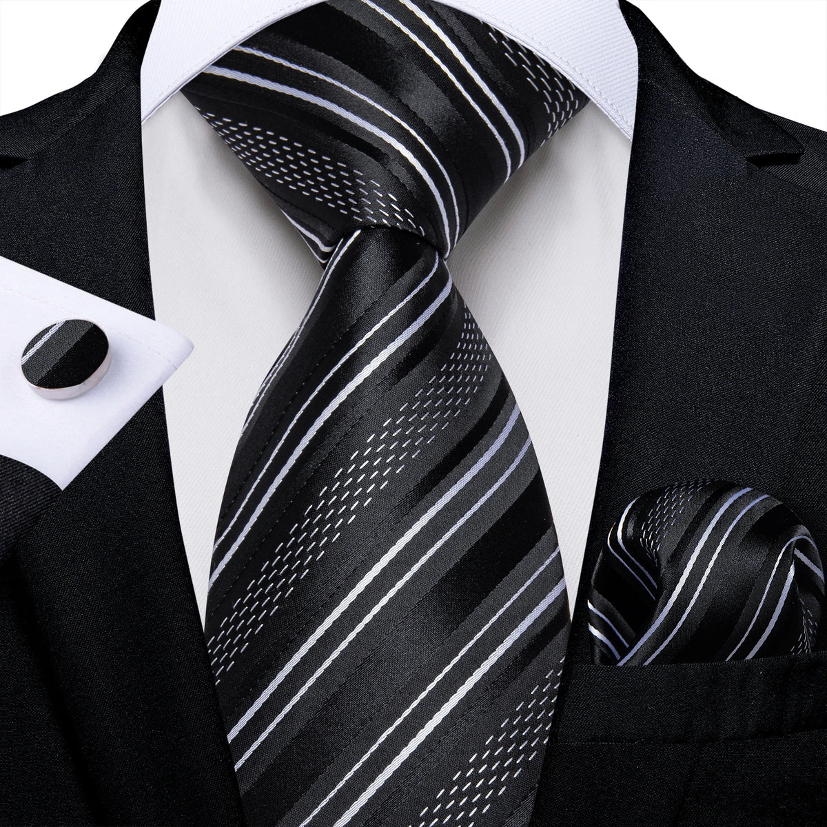 Plaid Classic 8cm Business Pocket Square Cufflinks