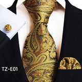 Royal Striped Paisley Pocket Square Cufflinks Necktie