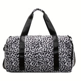 Gray Fashionable Lady's Leopard Print Large Capacity Travel Bag