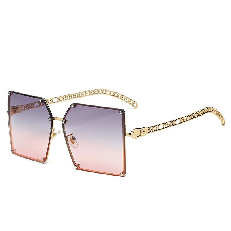 Metal Oversized Square Sunglasses