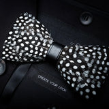 White Black Fashion Handmade Feather Bowtie Suit Accessories
