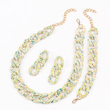 Colorful Speckled Chain Necklace Set