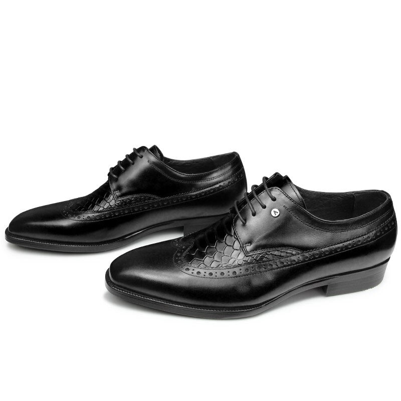 Crocodile Pattern Brogue Men Shoes