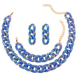 Colorful Speckled Chain Necklace Set