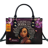 African Girl Print Leather Handbag