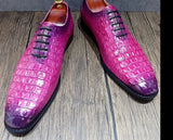Purple Leather Men Shoes