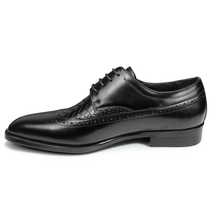 Crocodile Pattern Brogue Men Shoes