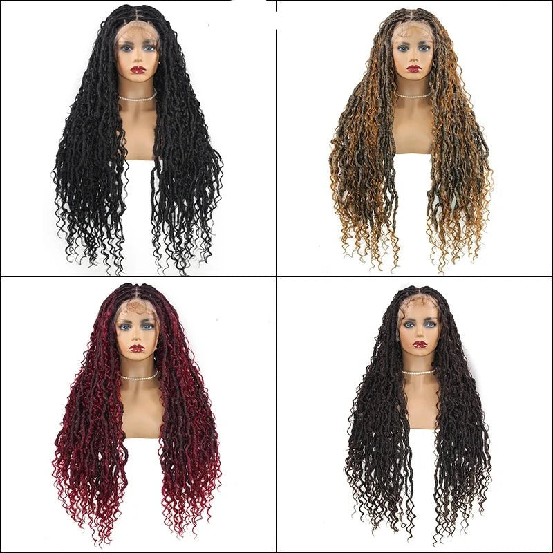 Synthetic Wine Red Braided Wig