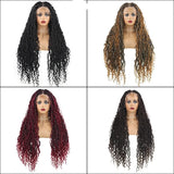 Synthetic Wine Red Braided Wig