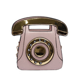 Leather Telephone Design Handbag