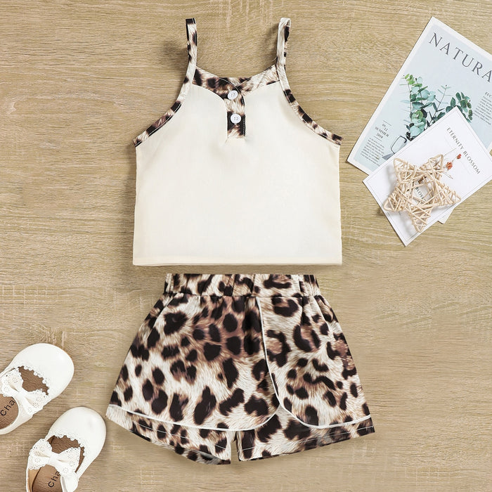 Little Girl Leopard Print Outfit Set