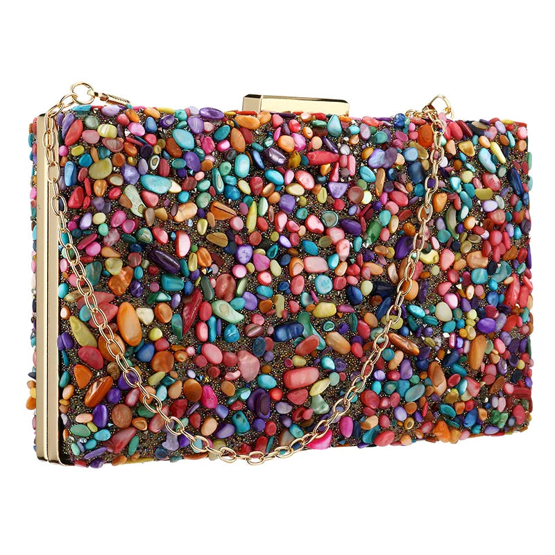 Multi Color Stone Acrylic Bag