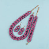 Colorful Speckled Chain Necklace Set