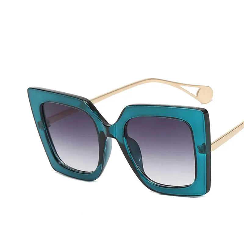 Retro Fashion Design Gradient Oversized Sunglasses