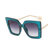 Retro Fashion Design Gradient Oversized Sunglasses