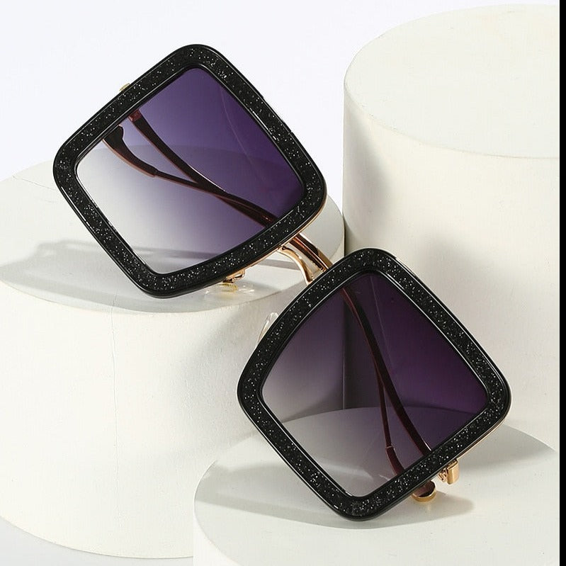 Oversized Bling Square Sunglasses