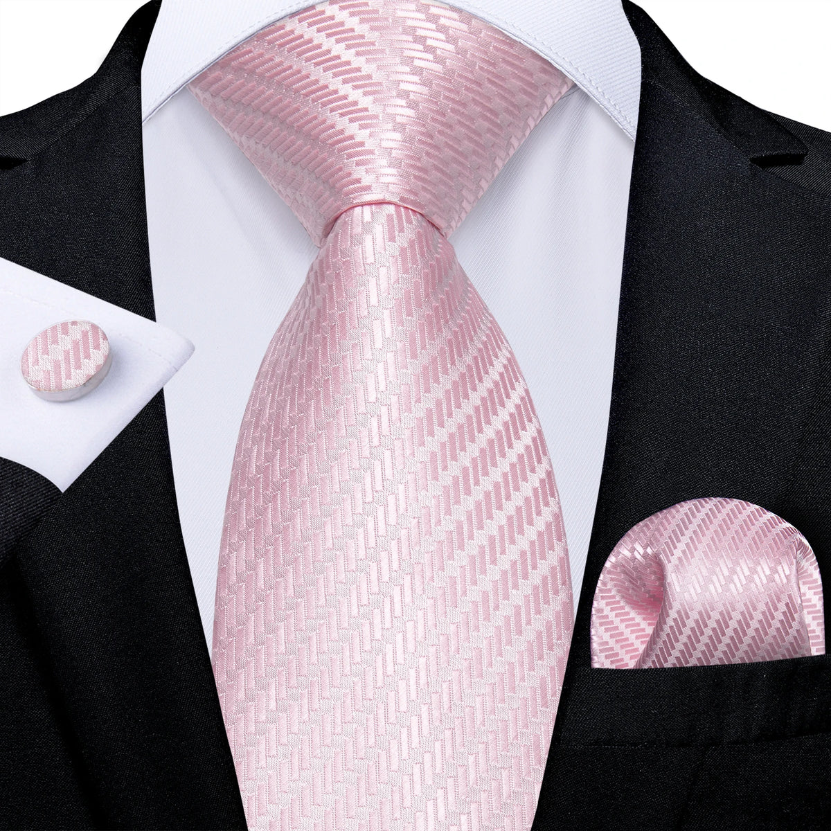Plaid Classic 8cm Business Pocket Square Cufflinks