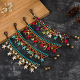 Retro Imitation Turquoise Starfish Water Droplet Tassel Bracelet