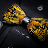 Yellow Fashion Handmade Feather Bowtie Suit Accessories