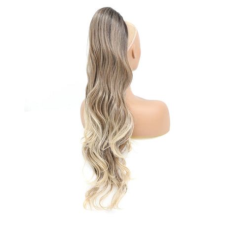 Ombre Blonde Weave Ponytail Clip In Hair Extension Synthetic Wig