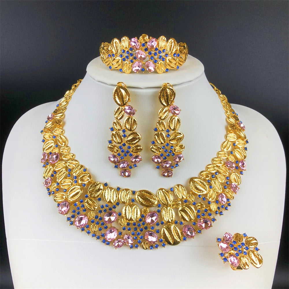Vintage Opal 18K Gold Plated Jewelry Set