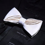 White Fashion Handmade Feather Bowtie Suit Accessories