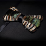 Brown Fashion Handmade Feather Bowtie Suit Accessories