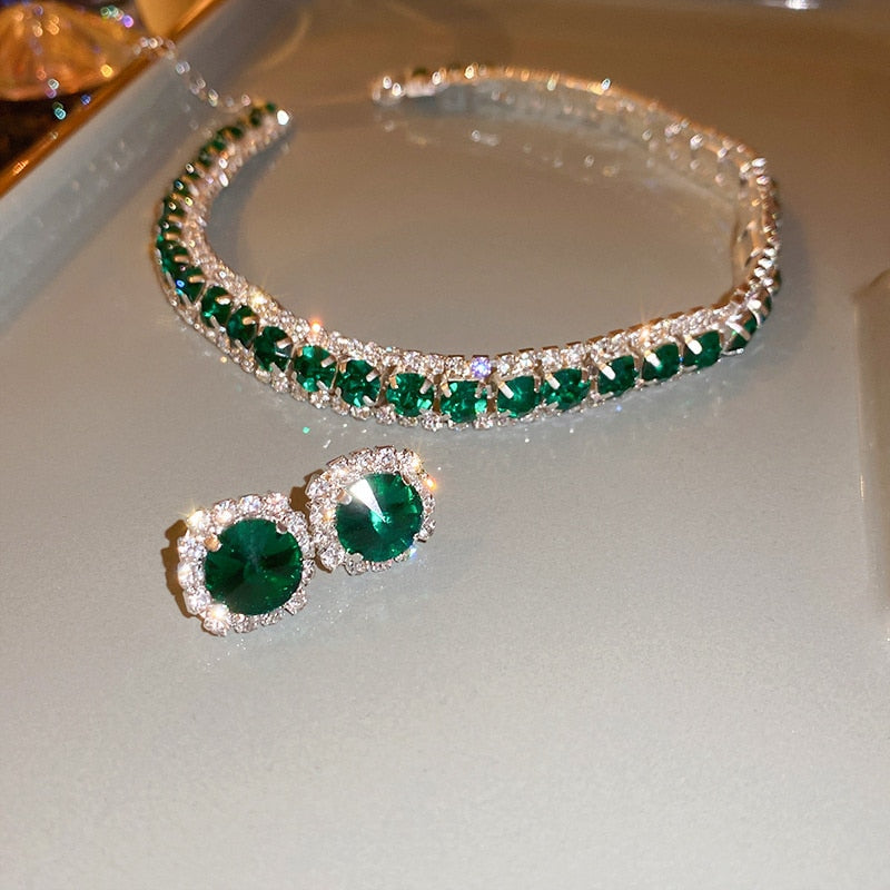 Diamond Crystal Necklace Set