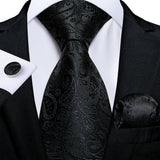 Silk Men Tie Handkerchief Cufflinks Set