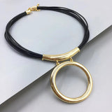 Elegant Black Leather Necklace