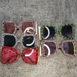 Retro Oversized Crystal Sunglasses