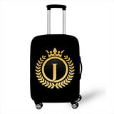 Alphabet Golden Crown Print Luggage Cover