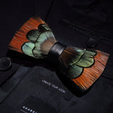 Brown Fashion Handmade Feather Bowtie Suit Accessories