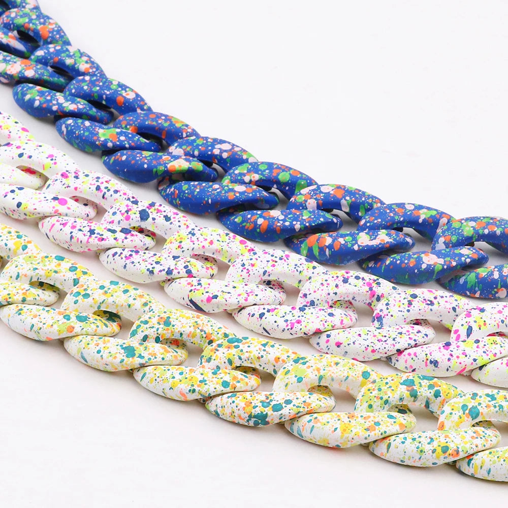 Colorful Speckled Chain Necklace Set