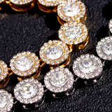 Bling Round Crystal Cuban Necklace Set