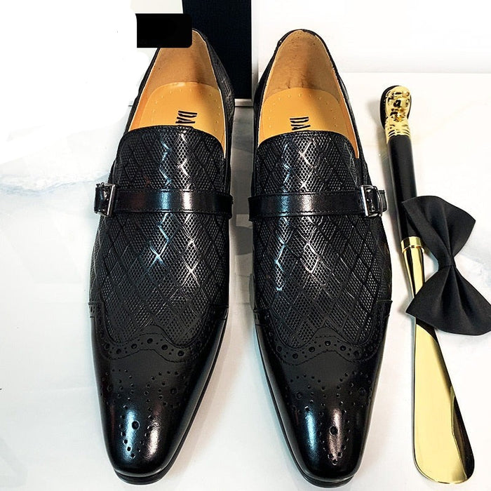 Genuine Leather Black Men Shoes