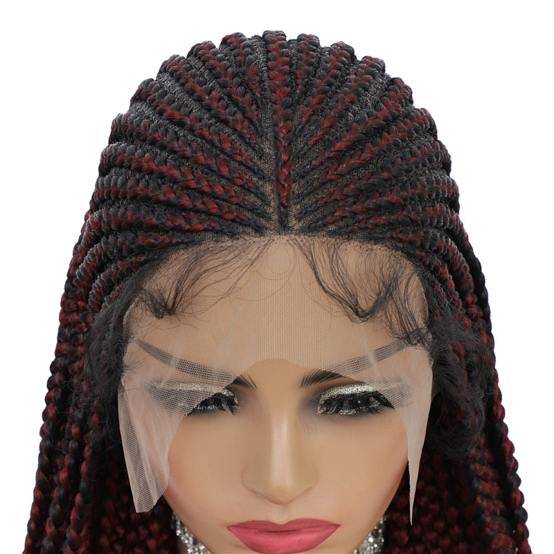 Ombre Red Box Braid Wig