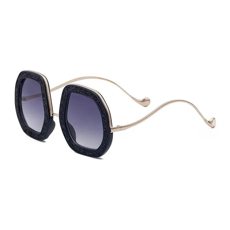 Oversized Diamond Shiny Sunglasses Women