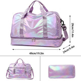 Size of Lightweight Nylon Large Holographic Duffel Bag