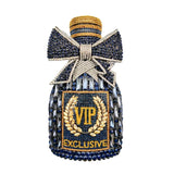 Champagne Bottle Rhinestones Clutch Purse Evening Bag