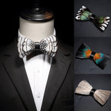 Collection of Fashion Handmade Feather Bowtie Suit Accessories