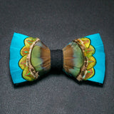Blue Green Fashion Handmade Feather Bowtie Suit Accessories
