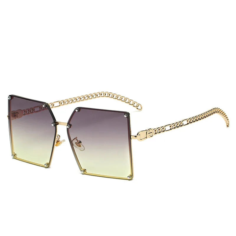 Metal Oversized Square Sunglasses