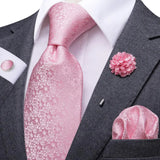 Pink Floral Silk Necktie