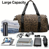 Fashionable Lady's Leopard Print Large Capacity Travel Bag
