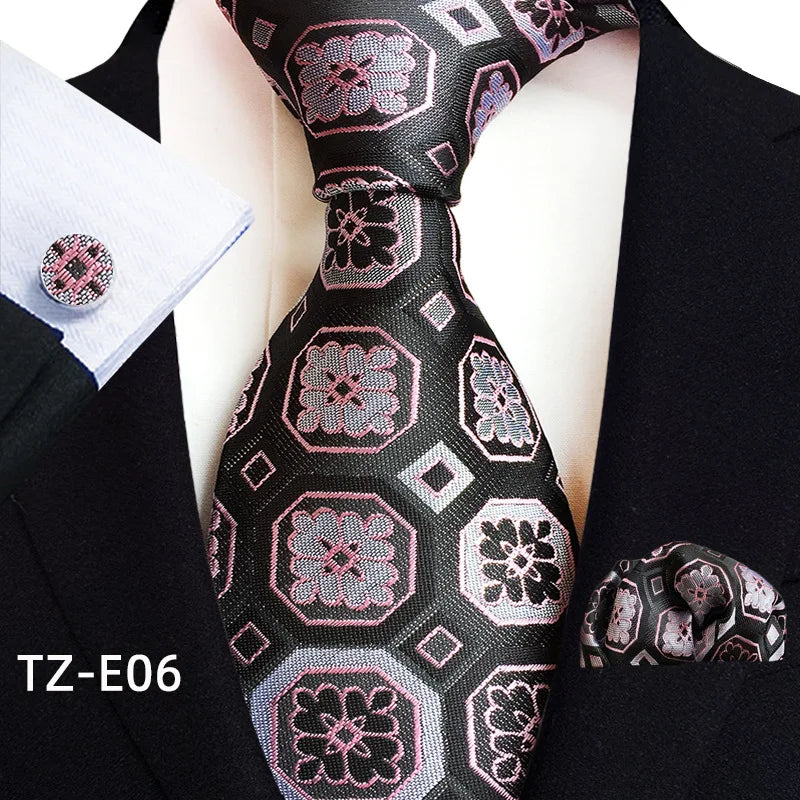 Royal Striped Paisley Pocket Square Cufflinks Necktie