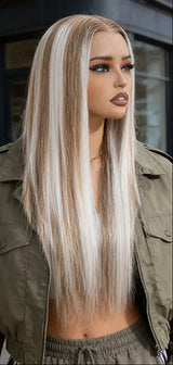 Streaks Straight 13X6 Synthetic Lace Front Wig